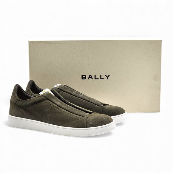 Bally Crest Romy Suede Slip On Men’s Sneakers Green - NWB $400 - Picture 1 of 7